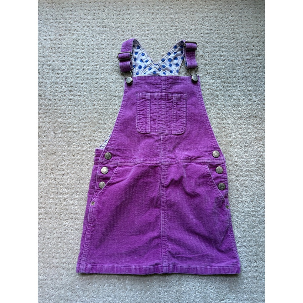 Mini Boden Corduroy Pinafore 6-7Y Purple Heart Pockets Schoolcore Heritage Retro